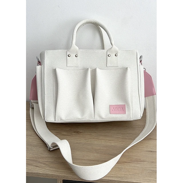 Bolso de cuero vegano premium ABBA Pocket blanco ®